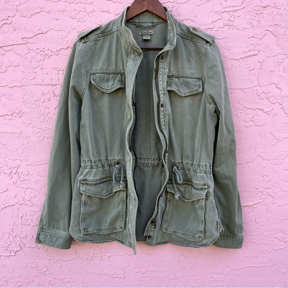 Lucky Brand Barn Jacket Workwear Farm Ranch Western Green Full Zip Size Small